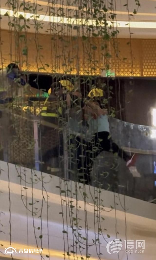 男子翻越商場護欄要跳樓 被救下后送進派出所