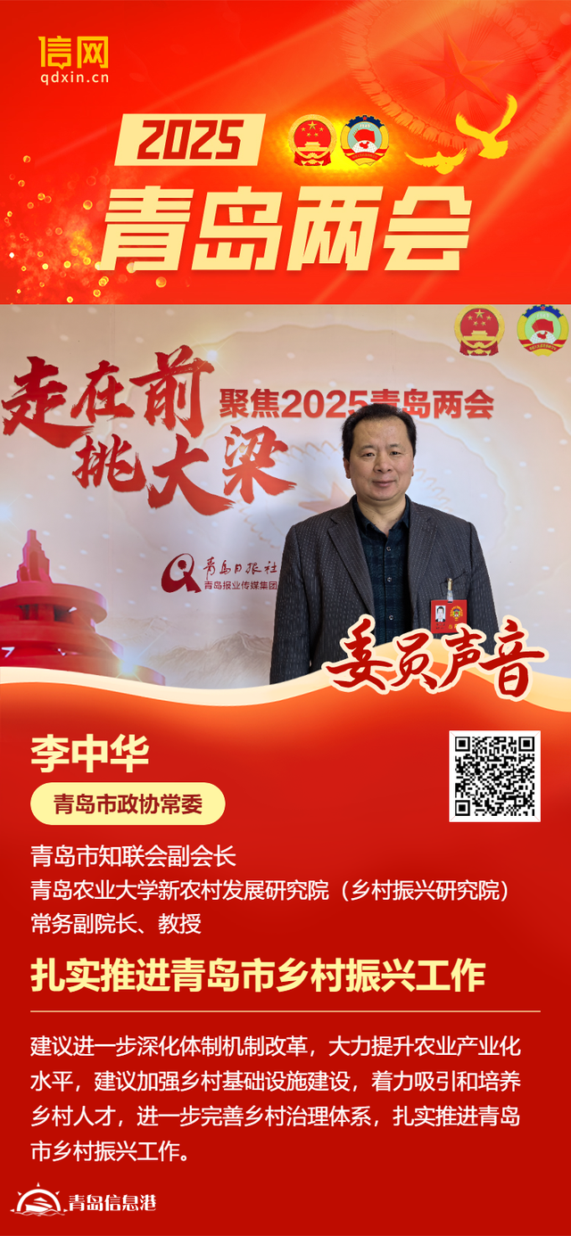 青島市政協(xié)委員李中華：扎實(shí)推進(jìn)青島市鄉(xiāng)村振興工作